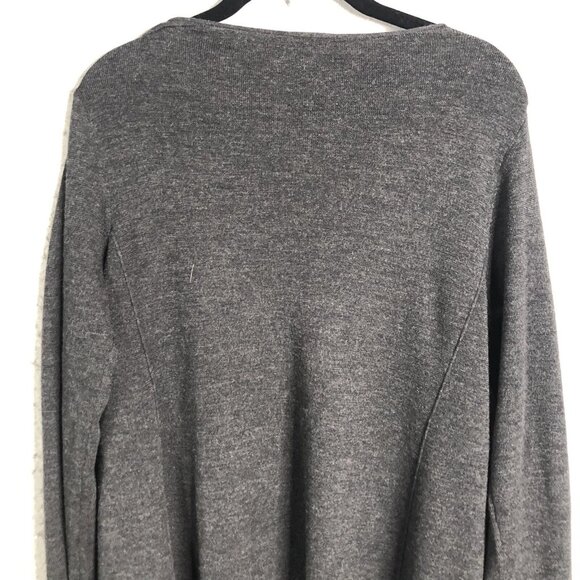 Eileen Fisher Sweater Womens Medium Charcoal Merino Wool Tunic Academia Luxury - Picture 15 of 16